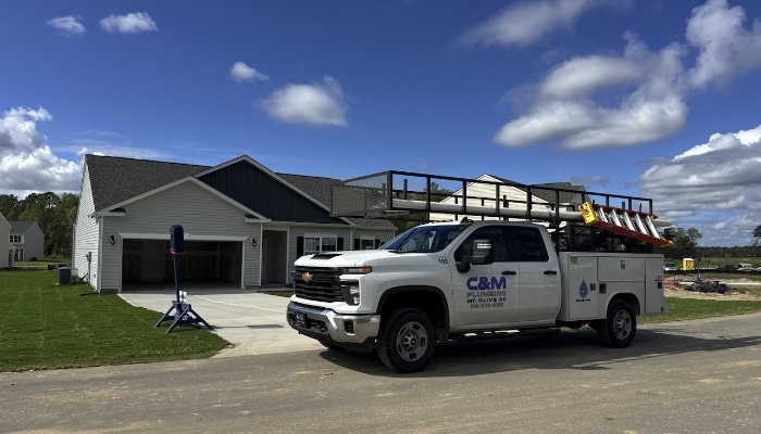 C And M Truck At New Construction House C And M Truck At New Construction House